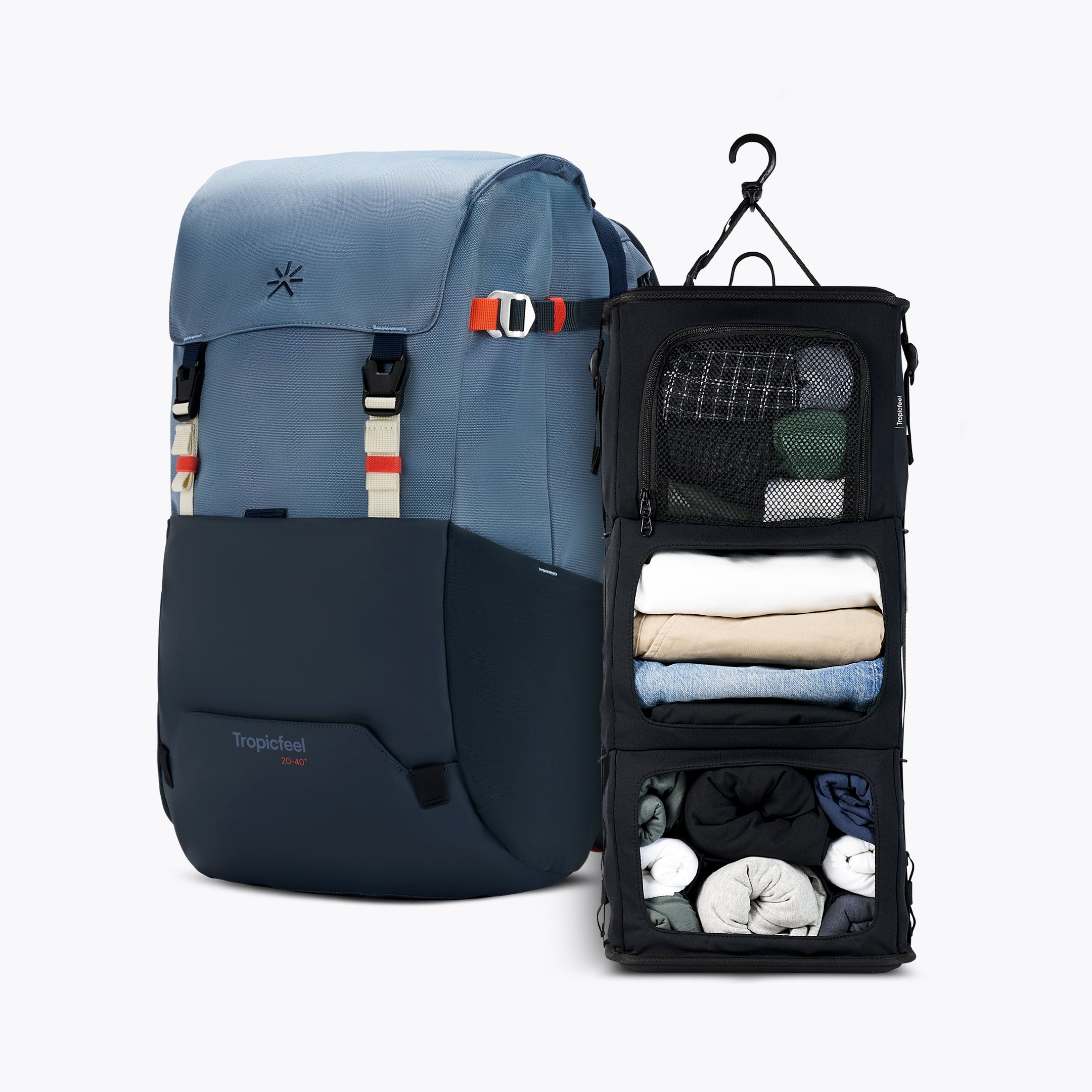 Travel Pack | Shell Backpack Fresh Navy + Wardrobe – Tropicfeel